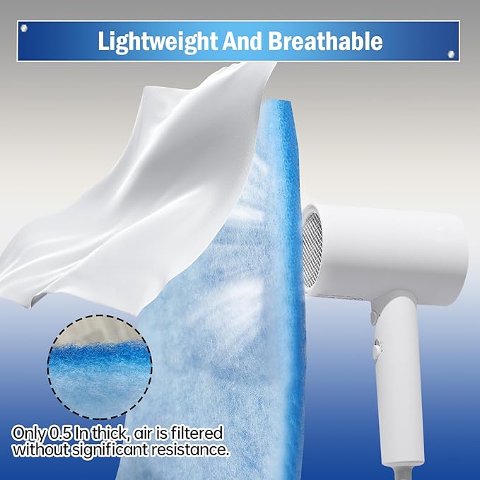 Air Vent Filters 20"X120", MERV 8 Electrostatic Cut to Size Floor Vent Roll, Blue & White Cut to Fit Air Vent Filters for Home Floor, Ceiling, Refrigeration, HVAC Vent And More, Compression Packing