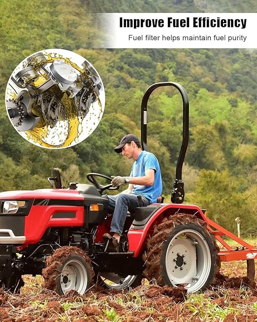 2Pcs Fuel Filter Combo Fit for Mahindra 001081778R93 E006018618D1 1533 1538 4WD T4 HST Cabin, Tractor Fuel Filters Kit