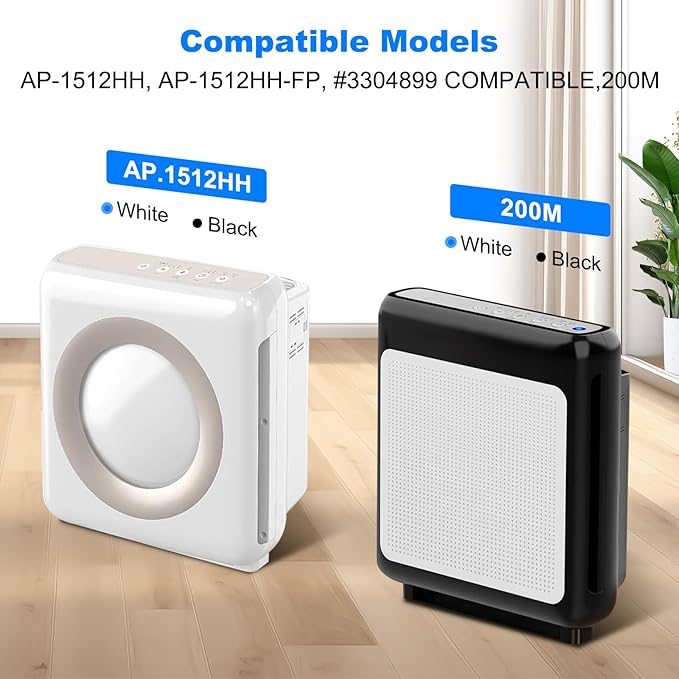 AP-1512HH Air Purifier Replacement Filter Set for Coway Airmega AP-1512HH and and Airmega 200M air Purifier, 2 HEPA and 4 Carbon Filters, Compared to Part #3304899
