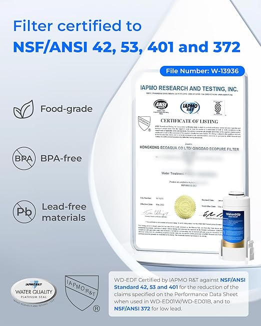 Waterdrop Electric Water Filter Pitcher, Reduce 99.6% of Lead and 45+ Impurities, 200-Gallon Rechargeable Water Dispenser, Instant 15-Cup Countertop System, NSF/ANSI 401&53&42&372, Pink