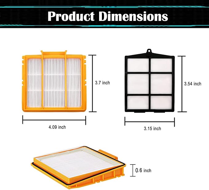 AV2501AE Filter Replacement for Shark AV2501AE, RV2502AE, AV2501S, AV2511AE, RV2610WA/RV2610WD/AV2810AE Smart AI Robot Vacuum Cleaner, Filters for Pet Hair/Dust, 4 x filters,2 x Pre-Motor Filter