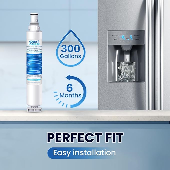 GOLDEN ICEPURE 4396701 Replacement for Kenmore 9915, 469915, Whirlpool EDR6D1, WF293, Everydrop Filter 6, WFL200, 4396702, RWF2000A Refrigerator Water Filter 4PACK