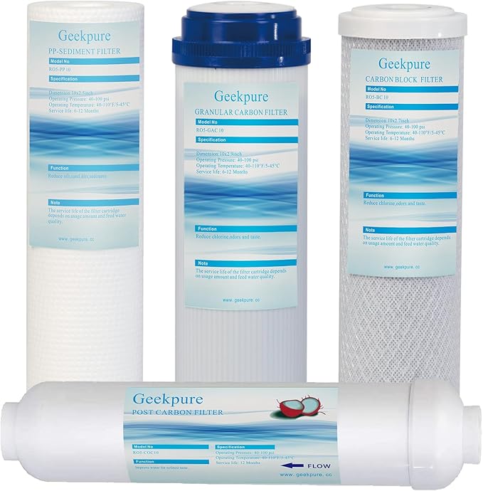 Geekpure 10 Inch Reverse Osmosis RO Replacement Filter Cartridges-2.5"X10" (1)