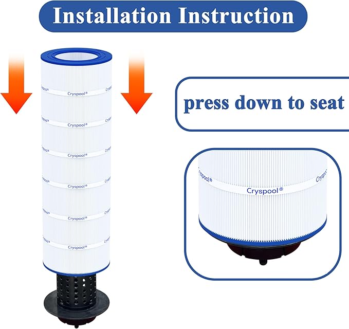 Cryspool® 09032 Compatible with Clean & Clear 200, CC200, PAP200, R173217, C-9419, FC-0688, 59054400, Aladdin 29902, 200 Sq. Ft Pool Filter Cartridge, 1 Pack