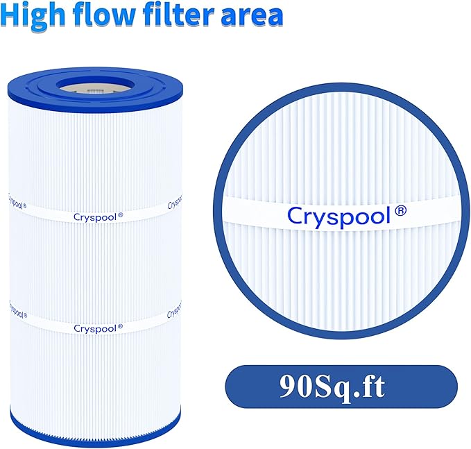 Cryspool® 08046 Filter Compatible with Hayward C900, CX900RE, C-900, PA90, Posi-Clear PXC-95, C-8409, Ultral-B6, PP-B6, FC-1292, 90 Sq. Ft Pool Filter Cartridge, 1 Pack