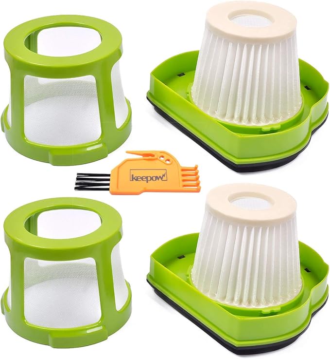 KEEPOW Pet Hair Eraser Vacuum Filter Replacement Fit for Bissell 1782 Pet Hair Eraser Cordless Hand and Car Vacuum, Replace Part# 1608653/1608654, 2 Pack