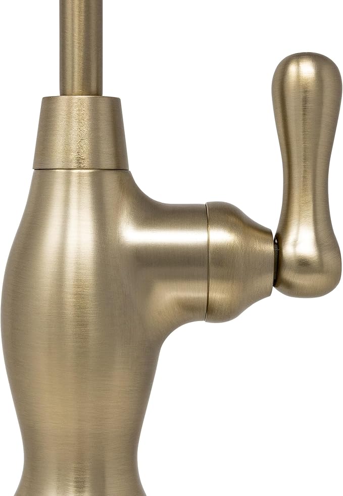 Water Filtration Faucet Reverse Osmosis Non Air Gap Drinking Water Filtration System Water Dispenser Spout (Champagne Gold) Vase Style with Drinking Water Faucet Wrench RO-FW148