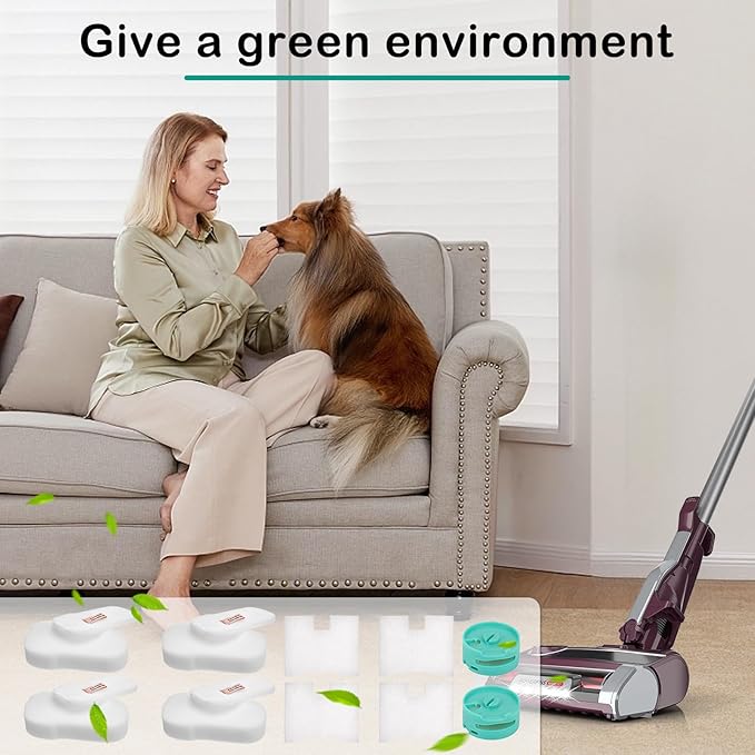 HZ702 filter for shark HZ700 HZ702 QS175QBL QS175QGN PowerFins HairPro Odor Vacuum,Compare with part 1541FC3000,XFFKHZ2000 XPMFHZ2000, 2 Cartridges+2 Foam&Felt+ 2Post Motor Filters