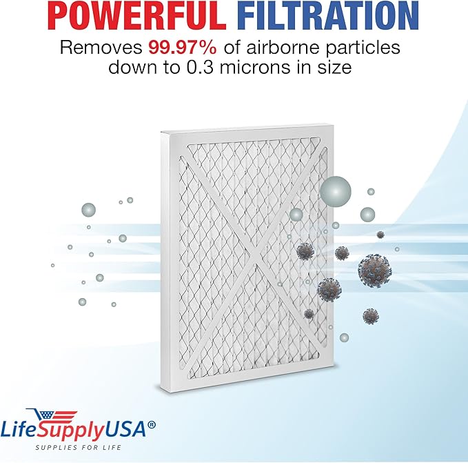 LifeSupplyUSA True HEPA Filter Replacement Compatible with Hunter 30212, 30213, 30240, 30241, 30251, 30378, 30379, 30381 & 30382 Air Purifier
