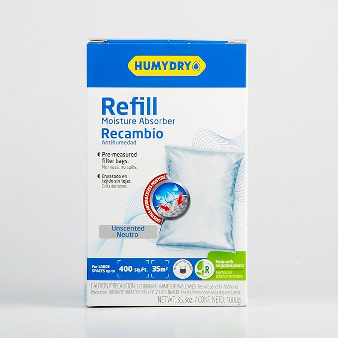 HUMYDRY® - 6-pack of dehumidifier refills - 35.3 oz - Absorbs moisture - Prevents odors - Fragrance-free - For spaces up to 400 sq. ft.