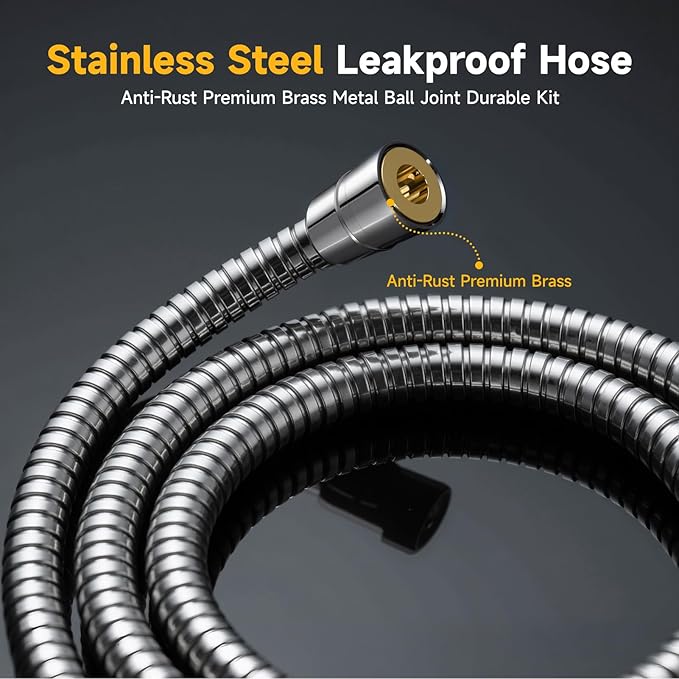 Dual Filtered Shower Head with Magnetic Handheld - 8'' Square Rain Shower Head High Pressure with Handheld Combo, 8+2-Spray Magnetic Detachable Showerhead with Power Jets, Chrome