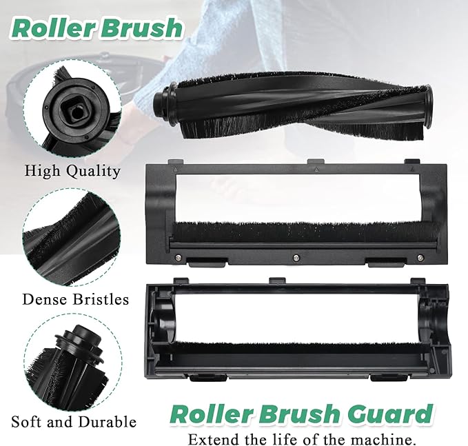 Replacement Parts for Shark ION Robot AV751 AV752 AV753 S87 R85 RV850 RV851WV robot vacuum replacement parts by Techecook - 10 Side Brushes, 5 Hepa Filter, 2 Main Brushes, 1 Filter Guard, 1 Pre-Filter