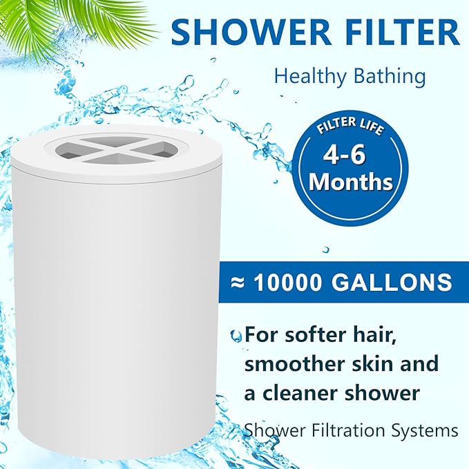 Muvxeznli（A-01）Replacement Shower Filter Cartridge Compatible with Afina Filtered Shower Head,Water Softener Filter for Hard Water Reduce Chlorine and Harmful Substances（4Pack）