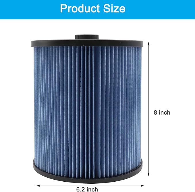 MZY LLC 2 Pack 17907 Cartridge Filter for Craftsman Shop Vacs 5 to 20 Gallon, 3-Layer Pleated 9-17907 Wet/Dry Fine Dust Filter