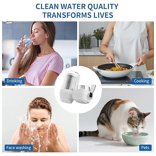 Water Filter for Sink Faucet,Sink Water Filter,Reduces Chlorine, Sand and Odors,Dual-Mode Water Purifier,Rapid Flow- Suitable for Kitchen,Sink,Home Bathroom
