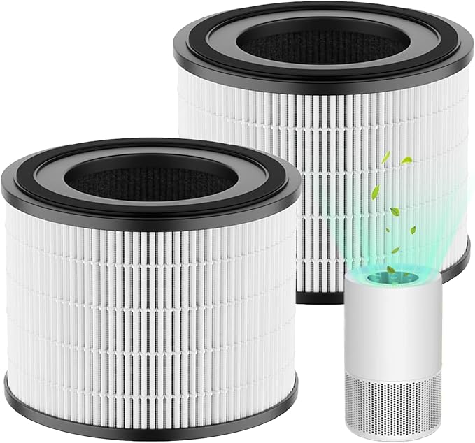 AP-S0610L Filter Replacement, 3-in-1 H13 True HEPA & Activated Carbon Filter, Compatible with MOO-KA AP-S0610L Air Purifier, 2 Pack