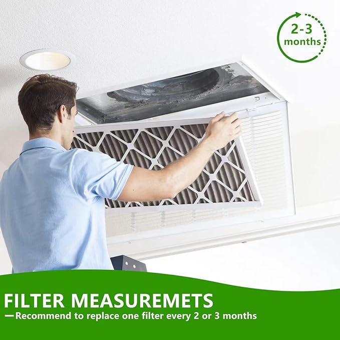 10x20x1 AC Furnace Air Filter, MPR 600, MERV 8 Pleated HVAC Filter, 4 Pack (exact dimensions 9.81x19.81x0.81 inches)