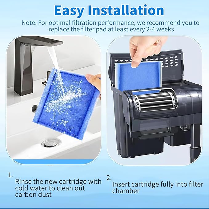 8 Pack Aquarium Filter Cartridges Replacement Filter Pad Compatible with Rite-Size C – Fits Marineland Penguin PRO 275/375 & Penguin 200/350 Power Filters