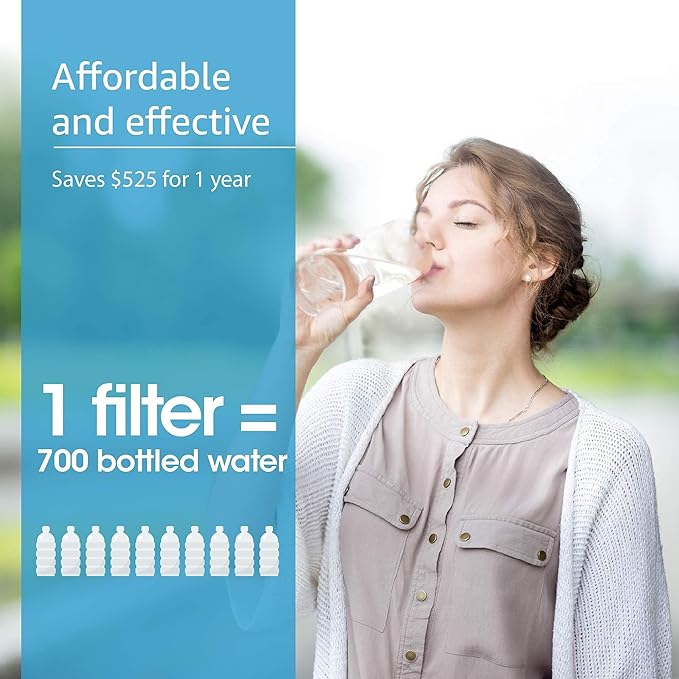 AQUA CREST Faucet Water Filter, Replacement for Brita® Filter, Brita® Faucet 36311 On Tap Water Filtration System, FR-200, FF-100 Replacement Filter, White (3 Packs)