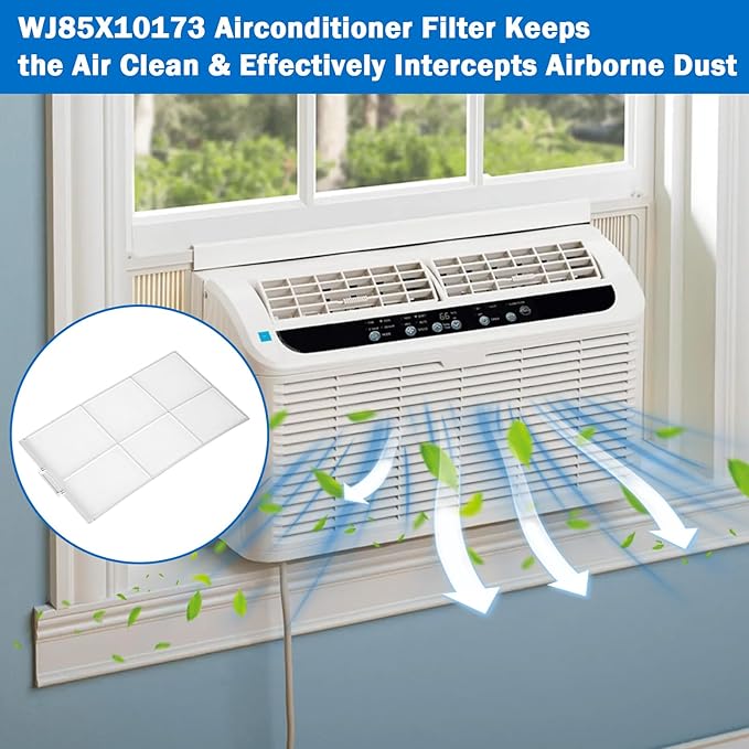 Earthtec WJ85X10173 Air Conditioner Filter Fits for GE Air Filter Replacement Parts Model 1811882 AP4538886 AH2577777 EA2577777 PS2577777 Window Room Air Conditioner