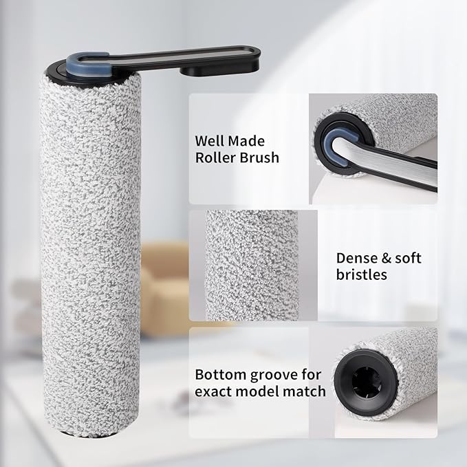 keluke Only S5Combo - Replacement Roller Brush and Filters Compatible with Tineco Floor One S5Combo Wet Dry Cordless Vacuum Cleaner(Not for Others S5 Series Models) 3 Brushes Roller,3 Filters