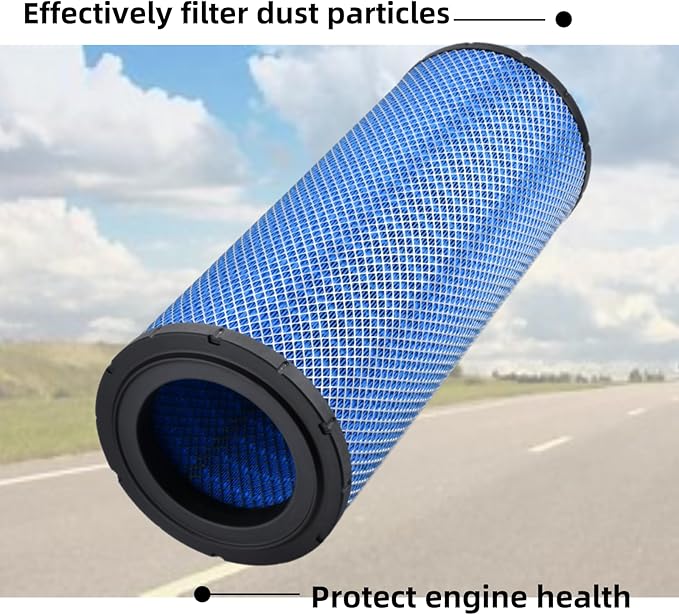 25100042 Air Filter (blue) Compatible with Mack MP7 MP8 ASET ENGINE CUMMINS ISX Replaces AF26363 RS4634 EAF5114 P616691 57MD320M