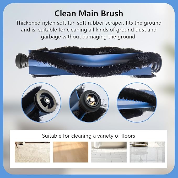 21PCS Accessories Compatible with Eufy X10 Pro Omni Robotic Vacuum Cleaner:1 Main Brush,4 Sweeping Brushes,4 HEPA Filters,4 Vacuum Bags(Deodorant),6 Mop Pads