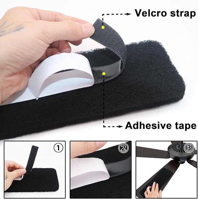 Ceiling Fan Filters Air Purifier Pads with Activated Charcoal 10 Pcs Easy-Stick Ceiling Fan Air Filters Pads Ceiling Fan Blade Purifier Pads for Common Household Contaminants