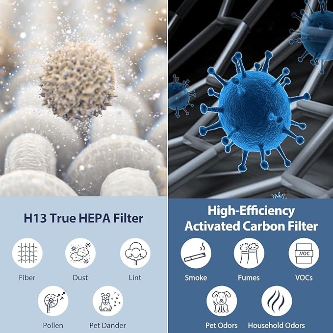 VA-EE004 Vital 100 Replacement Filter for LEVOIT Vital 100 and VAVA VA-EE004 Air Purifier, High-Efficiency HEPA Activated Carbon Set, Part No.100-RF