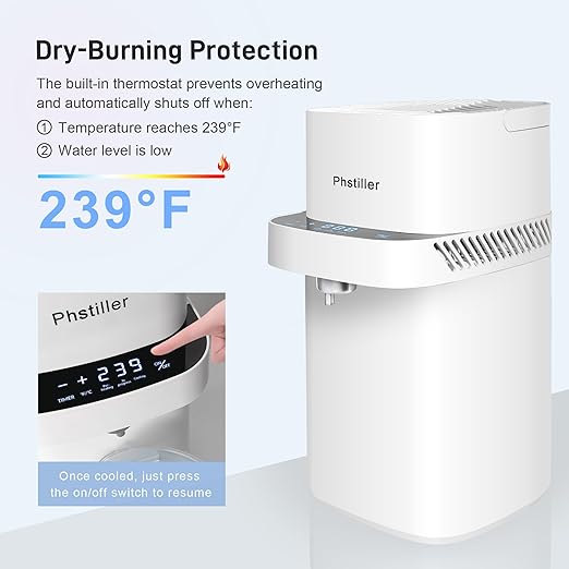 Intelligent Water Distiller Machine for Home-1.1 Gal Home Countertop Distilled Water Maker with Real-time Monitoring for Distilling, 750W Distiller Maker Purifier with 4L Glass Container for Table