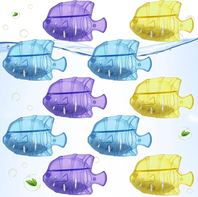 10PC Humidifier Cleaner Fish Universal Humidifier Tank Cleaner Works in All humidifiers and Fish Tanks Purifies Water, Prevent Hard Water Build-Up,Demineralization Cleaner(Blue Yellow Purple)
