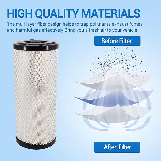 Air Filter 3607884M92 3607884M91 Compatible with Massey Ferguson 1526 1528 1529 1531 Challenger MT265B MT255B AGCO ST34A ST28A Tractors