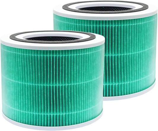 2 Pack Core 300 Toxin Absorber Replacement Filter for LEVOIT Core 300 & Core 300S & Core P350 & Core300-P Air Purifier,3-in-1 H13 True HEPA & Activated Carbon Filter, Core 300-RF(Green)