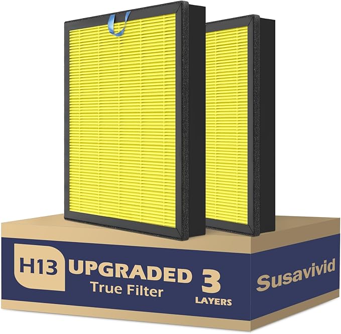 Vital 200S Air Filter Replacement for Vital 200S and 200S-P Air Purifier, 3-in-1 H13 True Replacement Filter, Activated Carbon Air Purifier Pre-Filter, 2 PC, Yellow