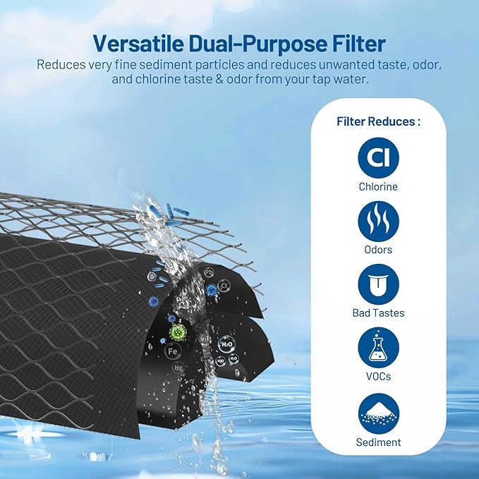 5 Micron 10" x 4.5" Whole House Activated CTO Carbon Block Water Filter Cartridge Replacement for WFHDC8001, CB-BB-10, FXHTC, FC15B, EP-BB, EPM-BB, CTO10BB, WCBFF975, CB-45-1005, CTO-F10B-5 (2 Pack)