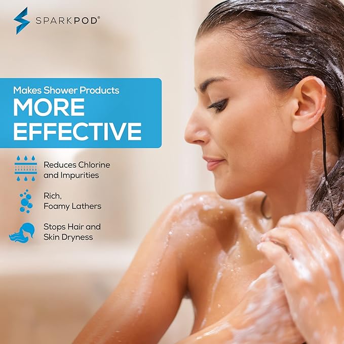 SparkPod 8 Spray Setting Filtered Showerhead - Water Filter Suitable for People with Dry Hair, Skin & Scalp, 5" Shower Head with Enhanced Formula Filter Reduces Chlorine (Oil-Rubbed Bronze)