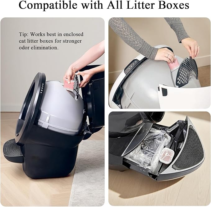 14 Pack Litter Robot Odor Eliminator Refills - Compatible with Whisker OdorTrap Pods, Fits Litter Robot 4 Filter Pockets & Litter Robot 3 Waste Drawers