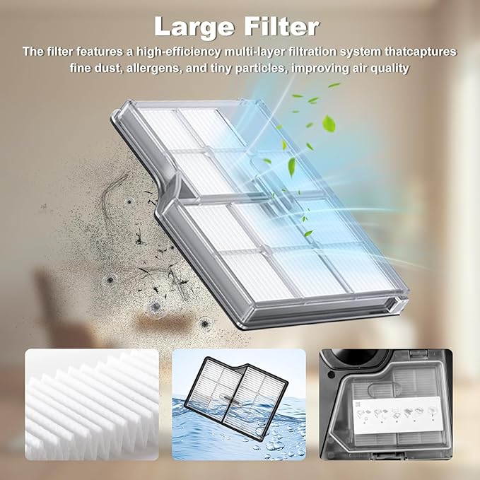 Yivy 30 PCS Replacement Parts Kit Compatible with Roborock Saros 10/G30 - Accessory Set with 2 Roller Brushes, 6 Side Brushes, 4 Filters, 4+4 Mop Pads, 6 Dust Bags, 1Self-Cleaning Brush