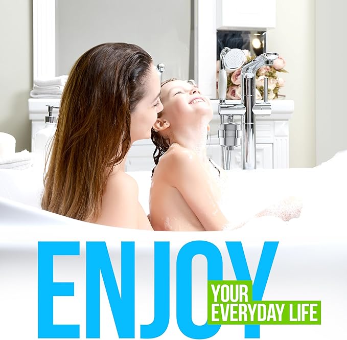 AquaHomeGroup 20 Stage Shower Filter for Hard Water - High Output Universal Shower Head Filter for Chlorine, Fluoride, Heavy Metals - Vitamin C E Shower Water Filter for Hair and Skin (Chrome)