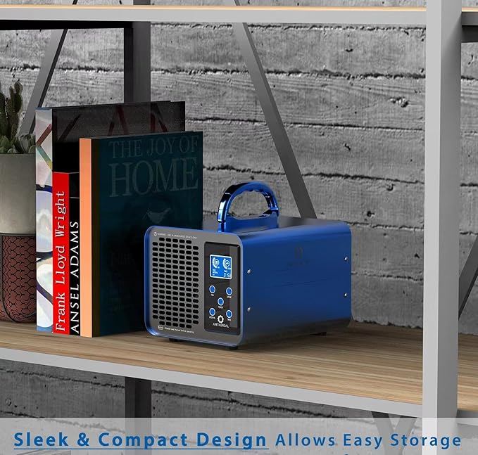 Airthereal MA10K-PRODIGI Digital Ozone Machine, High Capacity Ozone Generator Odor Removal - O3 Deodorizer Air Ionizers for Large Rooms, Cars and Smoke - Adjustable Output and Timer, Blue