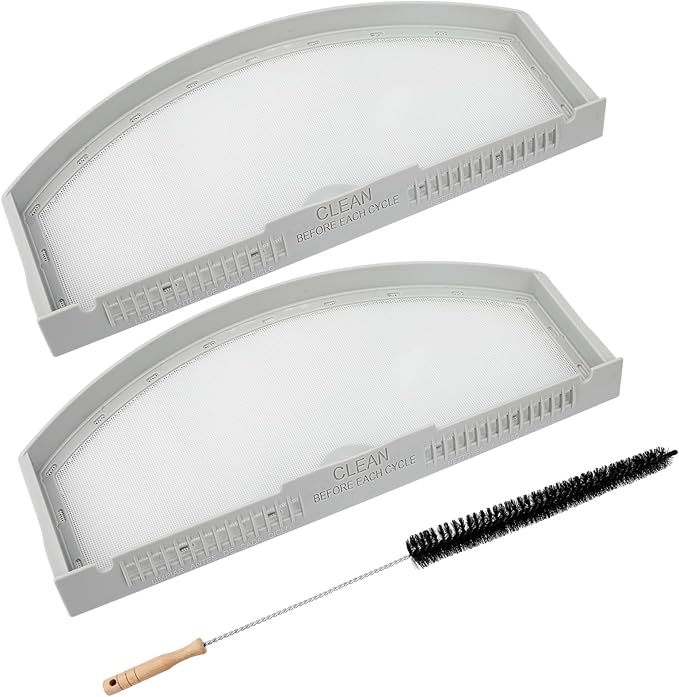 2 Pack WE03X23881 Dryer Lint Filter Replacements Compatible with GTD45EASJ2WS GTD45EASJ0WS HTX21PASK0WW Dryer Lint Screen Trap, Replaces PS11763056 AP6031713