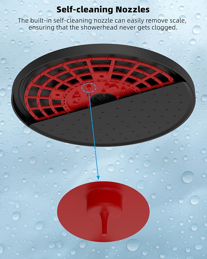 Hibbent Self-cleaning Shower Head, 10'' High Pressure Rain Shower Head, Showerhead Combo/Handheld Shower Head, 16'' Adjustable Arc Shower Extension Arm, 71'' Hose, Showerhead Holder, Oil-Rubbed Bronze