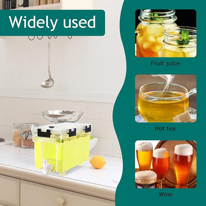 1 Gallon Drink Dispenser For Fridge,Beverage Dispenser With Spigot. Milk,Lemonade Dispenser,Juice Containers With Lids For Fridge, Parties And Dairly Use，100% Sealed And Filter screen