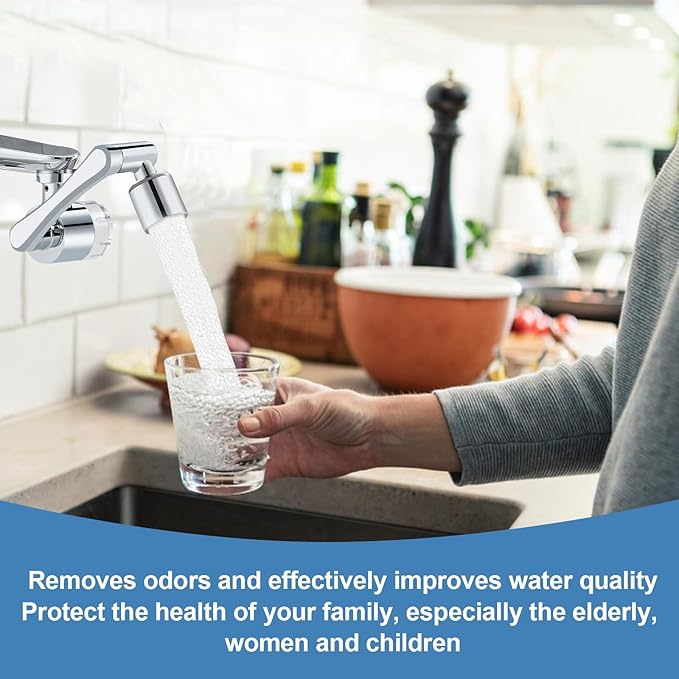 8 Pcs Faucet Filter Purifier Replacement for Kitchen Sink/Bathroom Sink PP Cotton for Faucet Extender Strong Filter Improve Water Conditions Removes Chlorine Fluoride Heavy Metal