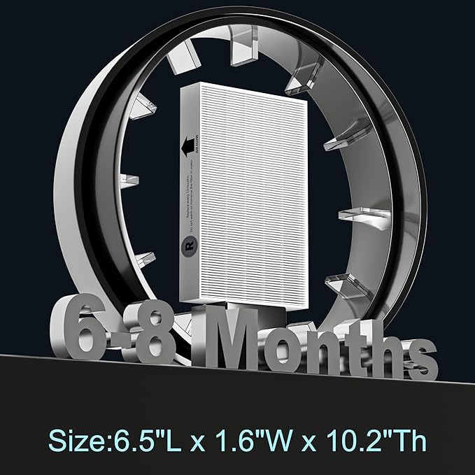 HPA100 Replacement Filters for Honeywell HPA100 HRF-ARVP100 Series Air Purifier HPA094, HPA104, HPA105, HPA3100 and HPA5100, Funmit 2 HEPA R Replacement and 8 A Carbon Pre-Cut Pre-Filters