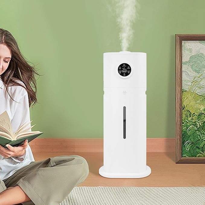 Smart Humidifier for Bedroom Large Room, 12L/3.17Gal Ultrasonic Cool Mist Humidifier with LCD Touch Screen & Remote Control 150W Top Fill Cool and Warm Mist Ultrasonic Floor Humidifiers