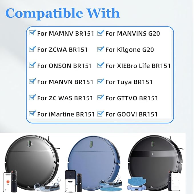 Filter Replacement for MAMNV BR150/BR151, for ZCWA BR150/BR151, for GTTVO for ONSON for MANVN for ZC WAS for iMartine BR151, for MANVINS for Kilgone G20-8 Pcs Filter Parts