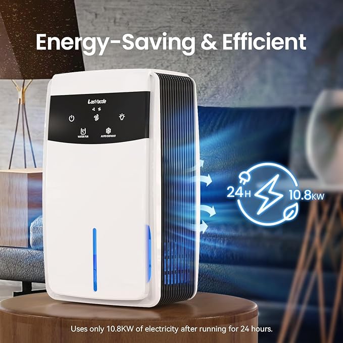 Dehumidifier for Bathroom with Drain Hose, 95 OZ Dehumidifiers for Home Bedroom Basement & RV，Auto Shut-off