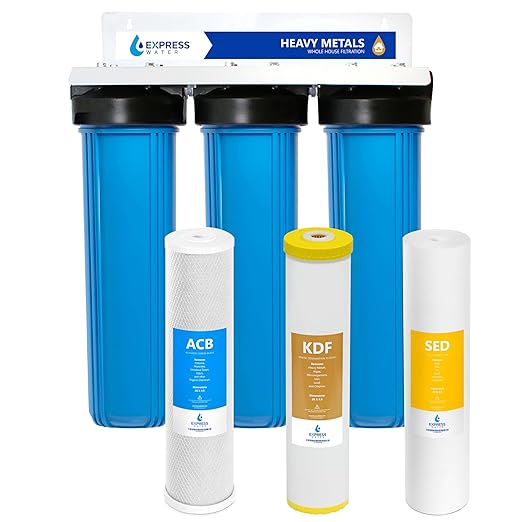 Whole House Water Filter System| Heavy Metal| 3 Stage Water Purifier Whole Home, Top-Tier Heavy Metal Filter Produces Overachieving H2O, Specially Targets Lead, Arsenic, Chromium, Reduces Chlorine