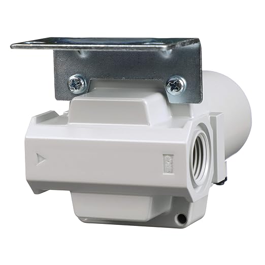 PneumaticPlus SAFM400-N04B-MEP Compressed Air Coalescing Filter, 0.1 Micron, 1/2" NPT - Metal Bowl, Manual Drain, Bracket